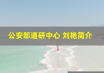 公安部道研中心 刘艳简介